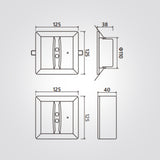 גוף תאורה חירום אינטגרלי  מרובע  – עה"ט/תה"ט | 3W | 6000K | סוללת ליתיום