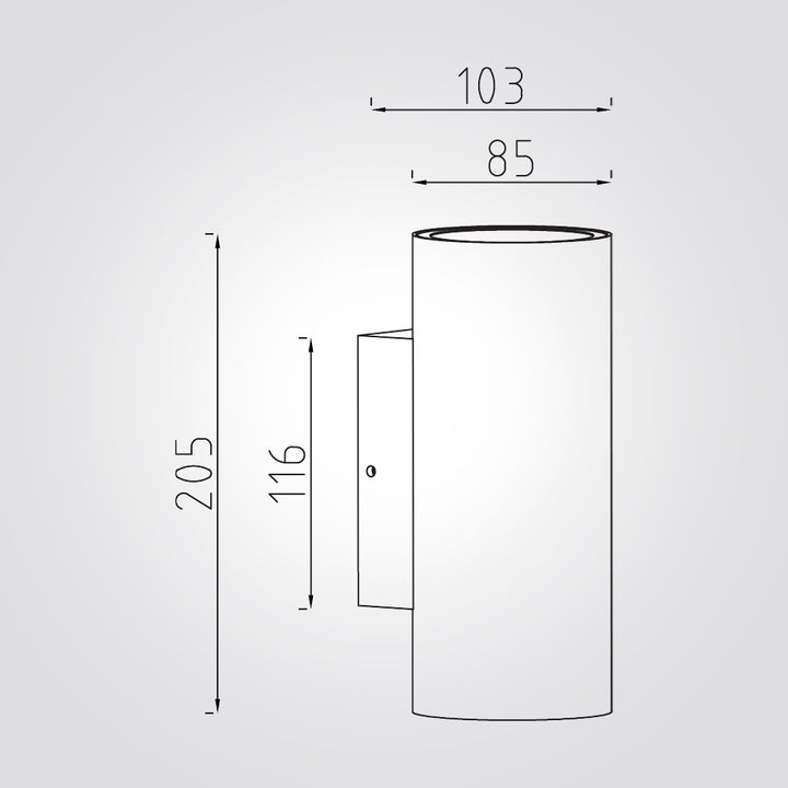 מנורת קיר חוץ אפ דאון ג'ונסון  2X12W| שחור| לבן| IP65