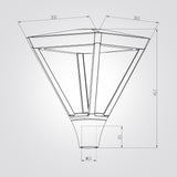 פנס לד לתאורת רחוב – ‎60W | ‎4000K | אפור מט | דגם S