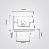 שקוע רצפה לד מרובע 3W| 12V| IP64