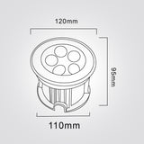 שקוע רצפה לד עגול 5W| 12V| IP65