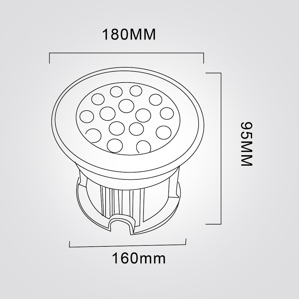 שקוע רצפה לד עגול 15W| 12V| IP65