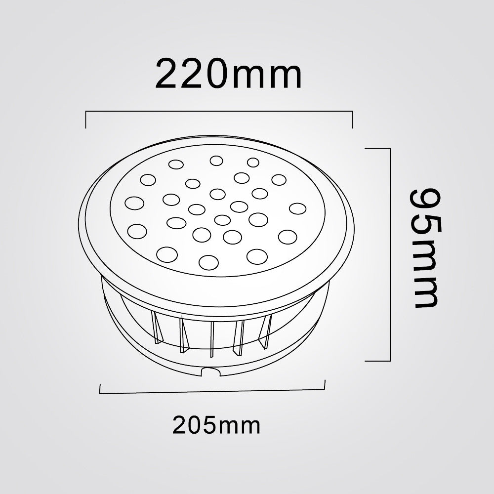 שקוע רצפה לד עגול 24W| 12V|IP65