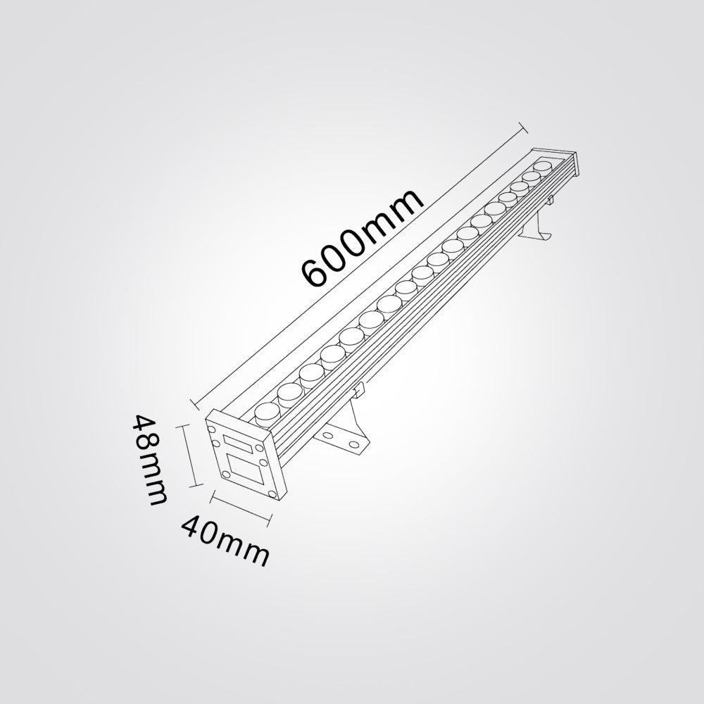 תאורה לינארית להצפת קירות (Wall Washer)  ‎3000K | ‎IP67 | DC24V
