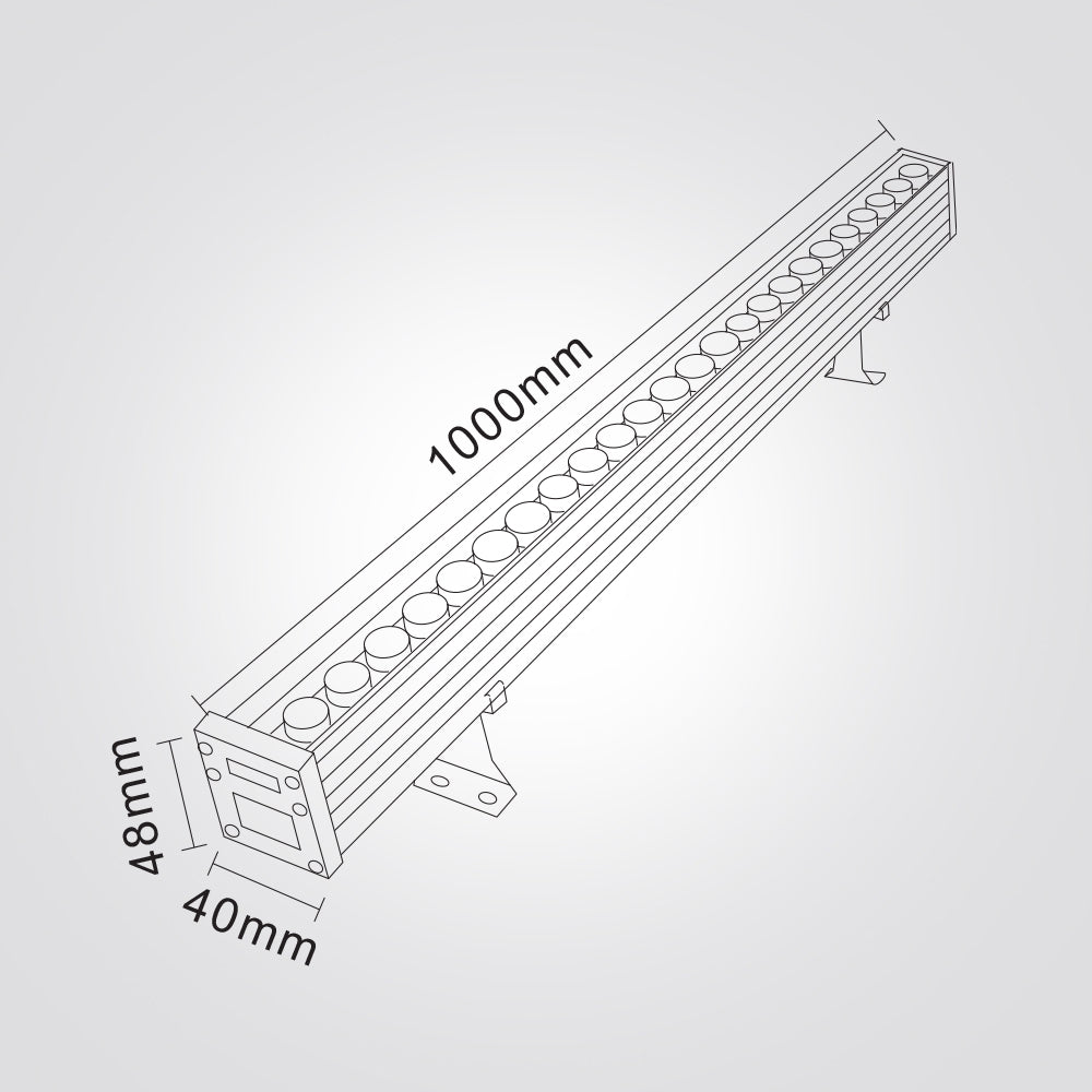 תאורה לינארית להצפת קירות (Wall Washer)  ‎3000K | ‎IP67 | DC24V