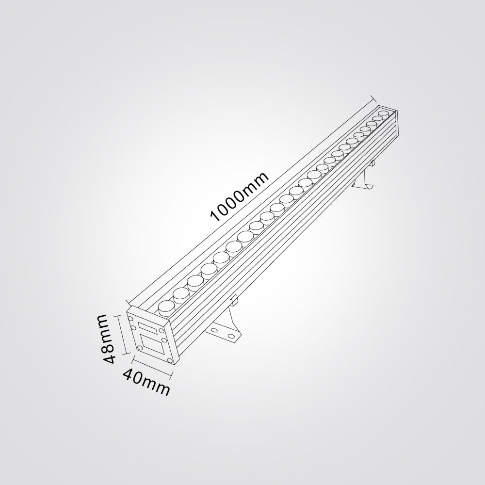 תאורה לינארית להצפת קירות (Wall Washer)  ‎3000K | ‎IP67 | DC24V