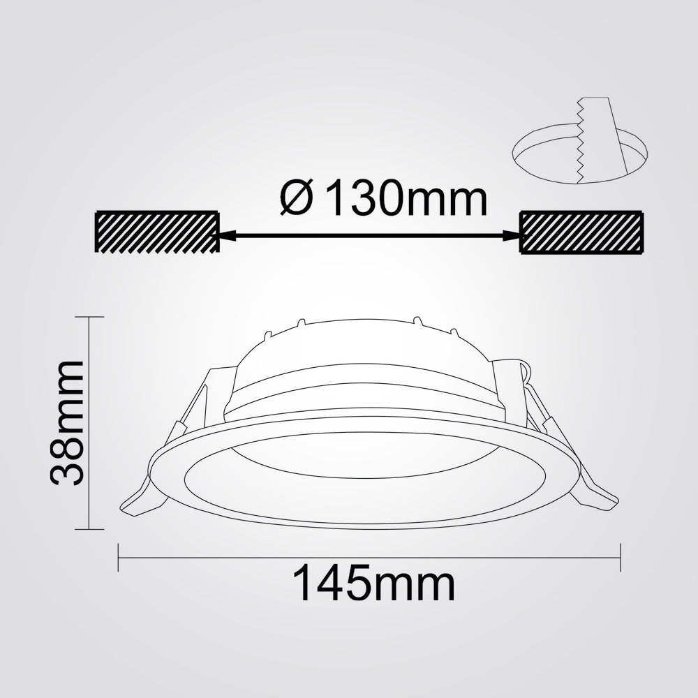 שקוע תקרה LED עגול | CCT | IP44 | שחור / לבן | 7W / 15W / 20W