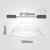 שקוע תקרה LED עגול | CCT | IP44 | שחור / לבן | 7W / 15W / 20W