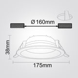 שקוע תקרה LED עגול | CCT | IP44 | שחור / לבן | 7W / 15W / 20W