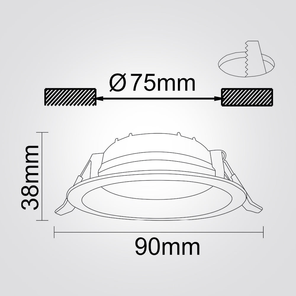 שקוע תקרה LED עגול | CCT | IP44 | שחור / לבן | 7W / 15W / 20W