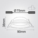 שקוע תקרה LED עגול | CCT | IP44 | שחור / לבן | 7W / 15W / 20W