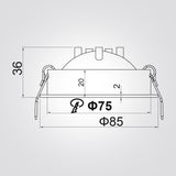 שקוע זחל לד מתכוונן 360° לבן+ שחור  |7W|CCT