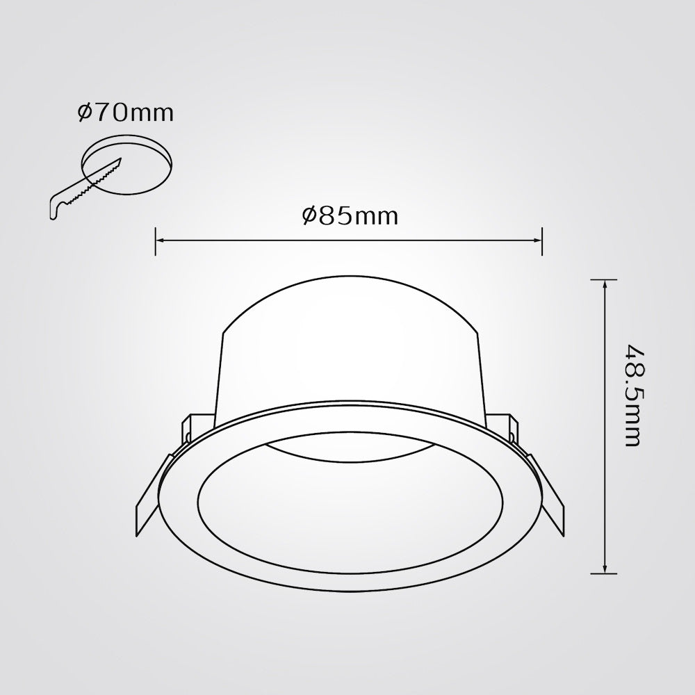 שקוע תקרה ארבל | CCT | 10W | שחור / לבן