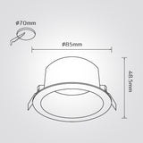 שקוע תקרה ארבל | CCT | 10W | שחור / לבן