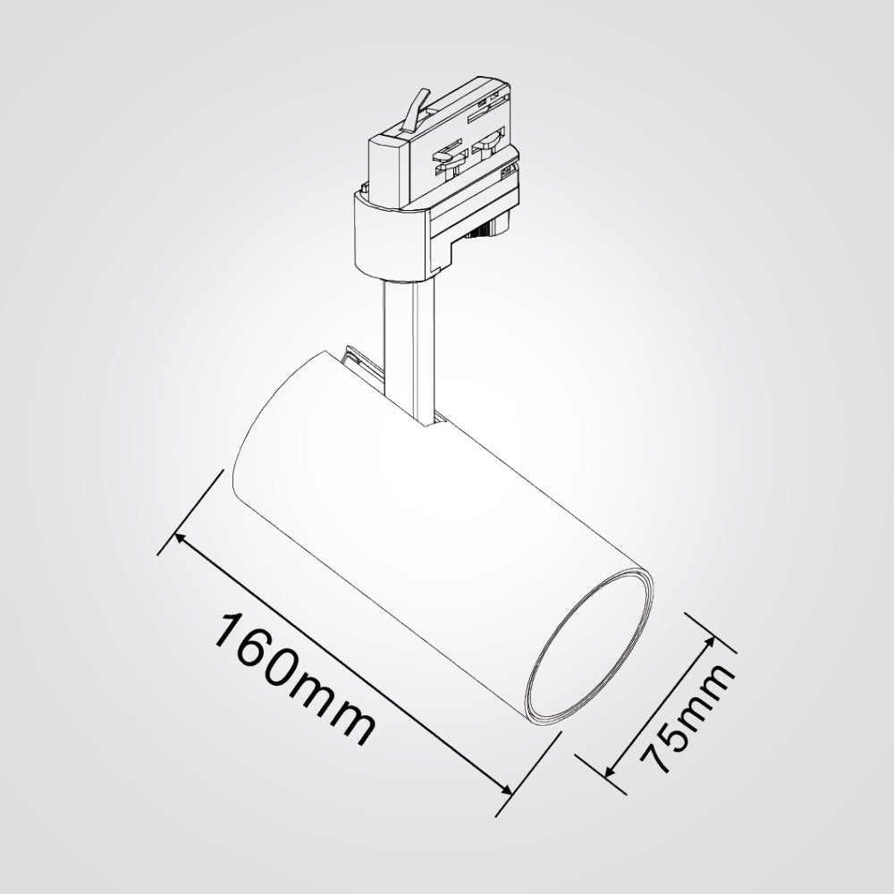 ספוט קארי לפס צבירה תלת־פאזי – 30W | CCT | שחור / לבן