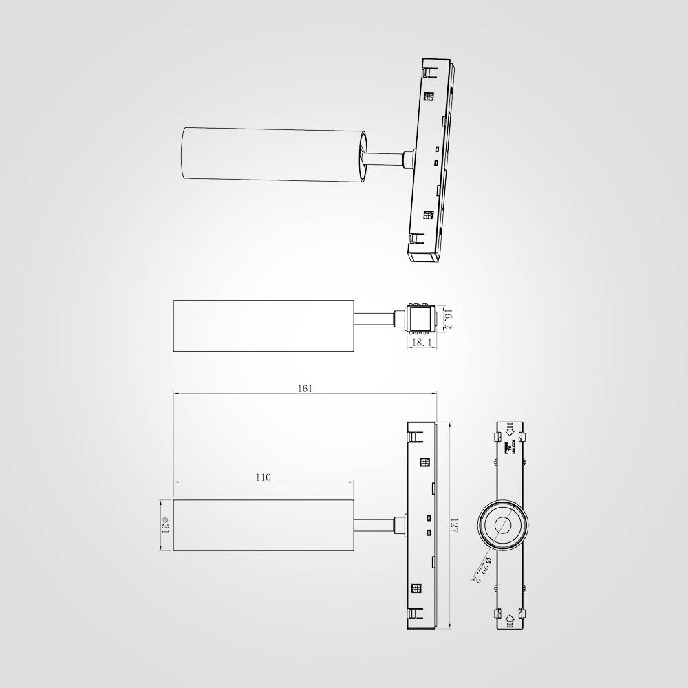 ספוט לפס צבירה מגנט 5W| 48V | 4000K| שחור