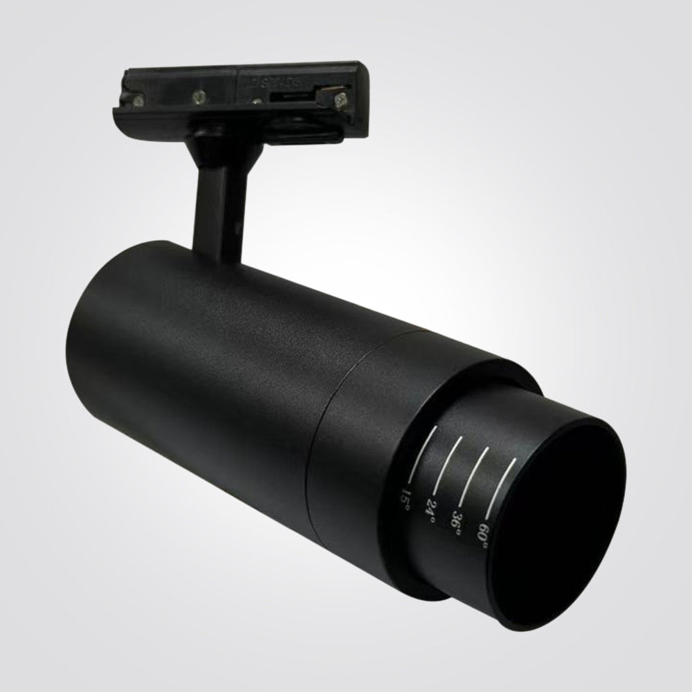 ספוט לפס צבירה חד־פאזי – עדשה מתכווננת 15°–60° | 10W | CCT | שחור/לבן