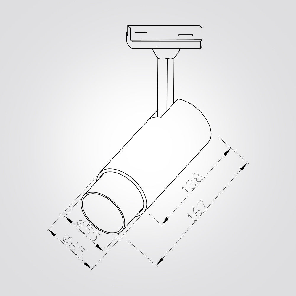 ספוט לפס צבירה חד־פאזי – עדשה מתכווננת 15°–60° | 20W | CCT | שחור/לבן