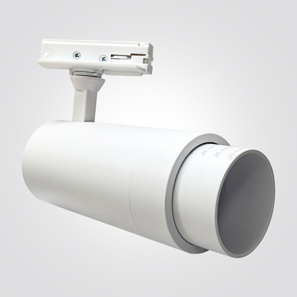 ספוט לפס צבירה חד־פאזי – עדשה מתכווננת 15°–60° | 20W | CCT | שחור/לבן