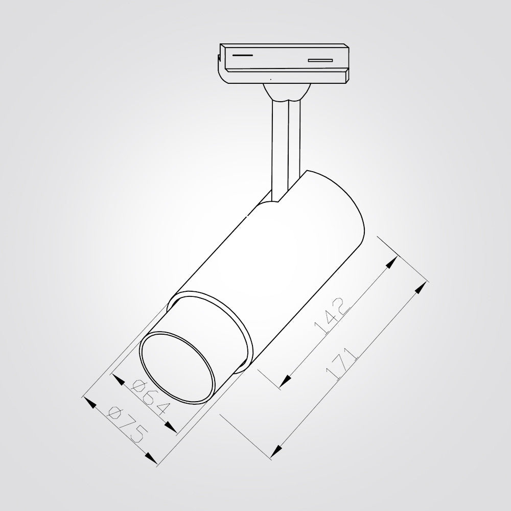 ספוט לפס צבירה חד־פאזי – עדשה מתכווננת 15°–60° | 30W | CCT | שחור/לבן