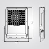 פרוז'קטור  פנס הצפה סולארי שחור + שלט 300W| IP65 |  6500K