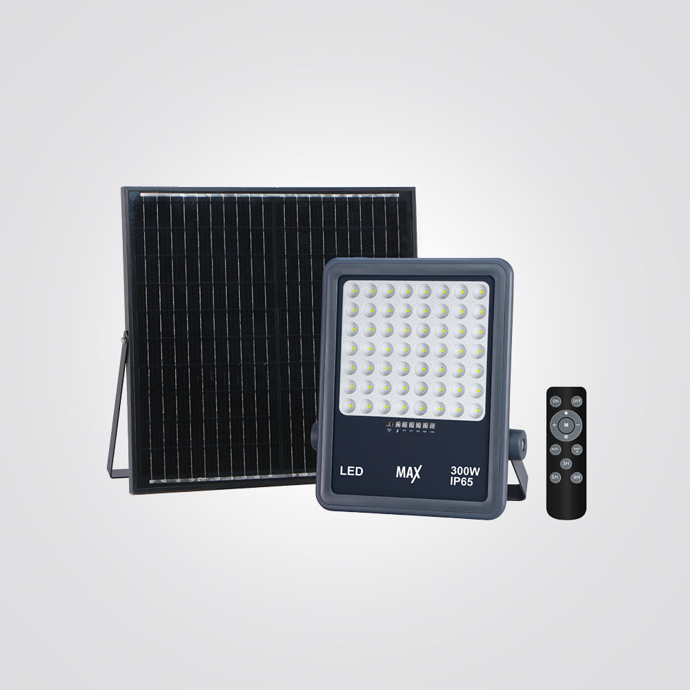 פרוז'קטור  פנס הצפה סולארי שחור + שלט 300W| IP65 |  6500K