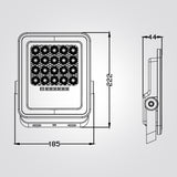 פרוז'קטור  פנס הצפה סולארי שחור + שלט 50W | IP65 |  6500K