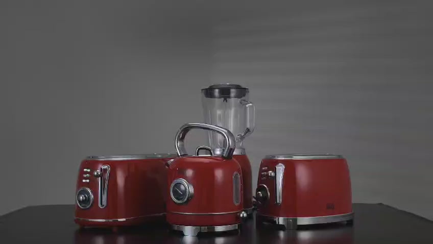 טוסטר מצנם קופץ רטרו  2 פרוסות אדום 850W