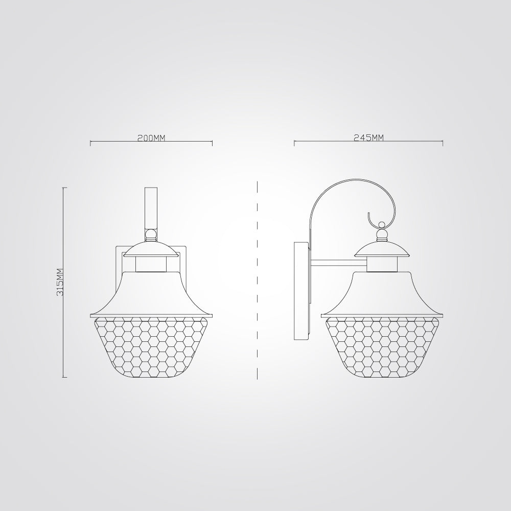 מנורת קיר גינה חוץ נסרין| דגם A