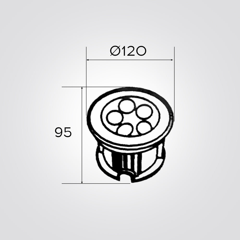 שקוע רצפה לד עגול 5W| 12V| IP65