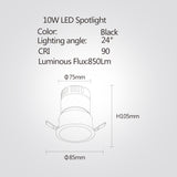 שקוע תקרה שחור דנמרק לד 10W| 3000K|שחור